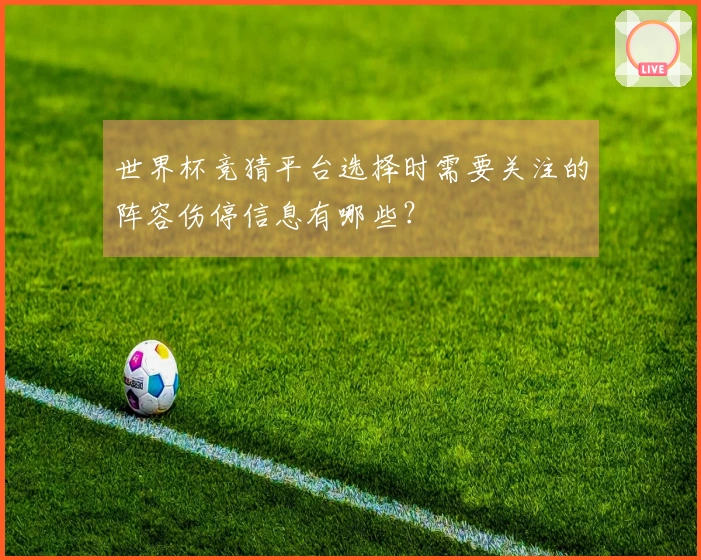 世界杯竞猜平台选择时需要关注的阵容伤停信息有哪些？